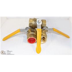 LOT OF THREE 1-1/4" BRASS BALL VALVES 600PSI