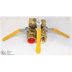 LOT OF THREE 1-1/4" BRASS BALL VALVES 600PSI