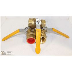 LOT OF THREE 1-1/4" BRASS BALL VALVES 600PSI