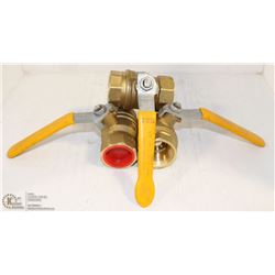 LOT OF THREE 1-1/4" BRASS BALL VALVES 600PSI