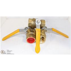 LOT OF THREE 1-1/4" BRASS BALL VALVES 600PSI