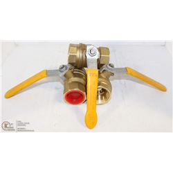 LOT OF THREE 1-1/4" BRASS BALL VALVES 600PSI