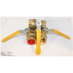 LOT OF THREE 1-1/4" BRASS BALL VALVES 600PSI