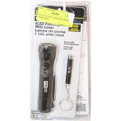 LOT OF 2 LED FLASHLIGHT WITH LASER SETS