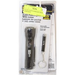 LOT OF 2 LED FLASHLIGHT WITH LASER SETS