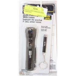 LOT OF 2 LED FLASHLIGHT WITH LASER SETS