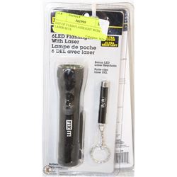 LOT OF 2 LED FLASHLIGHT WITH LASER SETS