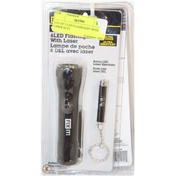 LOT OF 2 LED FLASHLIGHT WITH LASER SETS