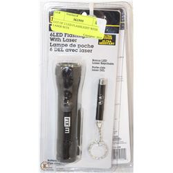LOT OF 2 LED FLASHLIGHT WITH LASER SETS