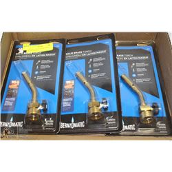 3 BURNZ-O-MATIC SOLID BRASS TORCH HEADS