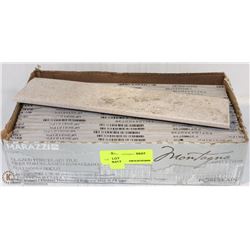 20 PIECES OF GREY PROCELAIN TILE 3"x12"