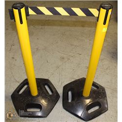 PAIR OF HI-VIZ TENSA-BARRIER BARRIERS