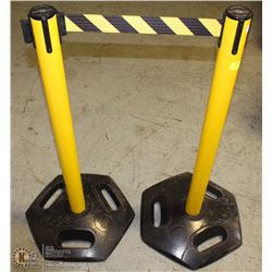 PAIR OF HI-VIZ TENSA-BARRIER BARRIERS
