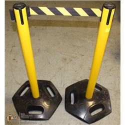 PAIR OF HI-VIZ TENSA-BARRIER BARRIERS