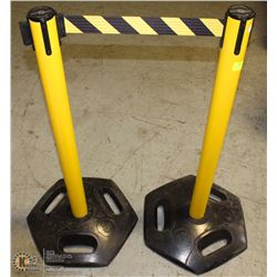 PAIR OF HI-VIZ TENSA-BARRIER BARRIERS