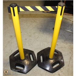 PAIR OF HI-VIZ TENSA-BARRIER BARRIERS