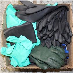 BOX OF ASSORTED RUBBER CLEANING GLOVES