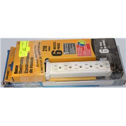 LOT OF 2 SURGE PROTECTOR POWER BARS 6FT CORD