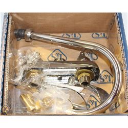 NEW T & S 4" DECKMOUNT FAUCET WITH GOOSE NECK