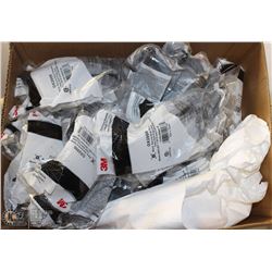 BOX OF ASSORTED SAFETY GLASSES + DUPONT DISPOSABLE