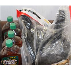 BOX OF MISC. LUBRICANTS AUTOMOTIVE GOODS