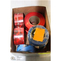 LOT OF TUCK-TAPE, CAUTION TAPE, MASKING TAPE +MORE
