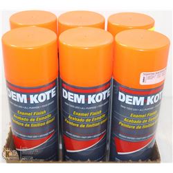 6 CANS DEM-KOTE ALL-PURPOSE ENAMEL FINISH