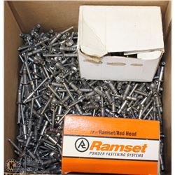 BOX OF LARGE RIVETS/RAMSETS