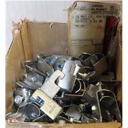 LOT OF LARGE ONE-PIECE CABLE-CONDUIT CLAMPS