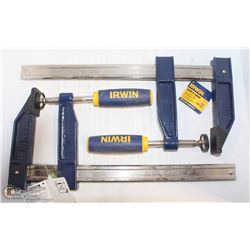 PAIR OF 12" IRWIN QUICK-GRIP CLAMPS