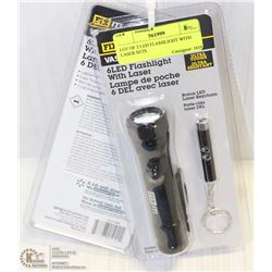 LOT OF 2 LED FLASHLIGHT WITH LASER SETS
