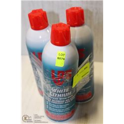 3 CANS OF LPS WHITE LITHIUM GREASE WITH PTFE