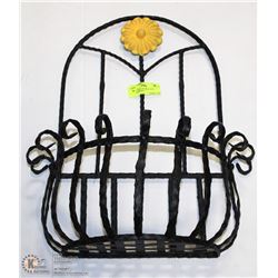 HEAVY WROUGHT IRON WALL PLANTER BASKET
