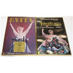 LOT OF 2 - FRAMED BROADWAY SHOW POSTERS  14" X 22
