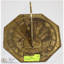 HEAVY SOLID CAST BRASS SUNDIAL   11" DIAGONAL   2