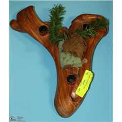 SOLID WOOD 3 CANDLES CANDLE HOLDER