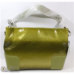 GREEN SNAKESKIN STYLE WITH BUCKLE HANDLE