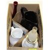 Image 1 : BOX OF OIL LAMP, LARGE BLACK JUG AND MORE