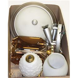 FLAT WITH ASSORTED LIGHTS AND LENS - ALL WORKING