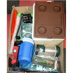 LARGE BOX W/CAMPING/OUTDOOR PRODUCTS