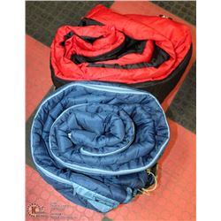 LARGE BOX W/2 FULL-SIZE SLEEPING BAGS -