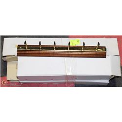 LOT OF 4 WALL MOUNT WOOD HAT RACKS