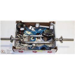 FLAT OF EXTENSION CORDS, 3 POWER BARS,