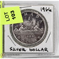 1966 CANADA SILVER DOLLAR COIN