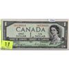 1954 CANADA ONE DOLLAR BILL -   DEVIL'S FACE