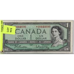 1954 CANADA ONE DOLLAR BILL REPLACEMENT NOTE