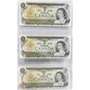 LOT OF 3 - 1973 CANADA ONE DOLLAR BILLS