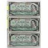 LOT OF 3-1967 CANADA ONE DOLLAR BILLS  SEQUENTIAL