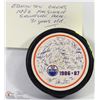 EDMONTON OILERS 1986 FACSIMILIE SIGNATURE PUCK