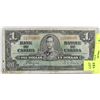 1937 CANADIAN  $1 DOLLAR BILL
